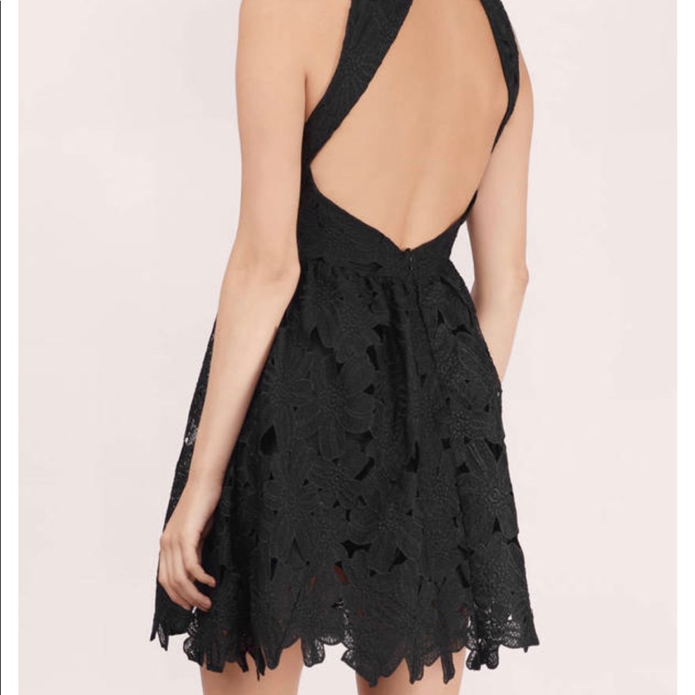 Tobi Black Flounce Skater Dress - Picture 4 of 7
